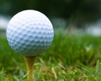 golf ball sits on tee on the grass standard golf equipment golf ball and standard tee