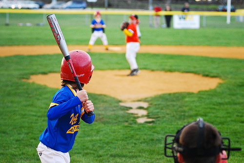 little league baseball view from behind the plate standard equipment