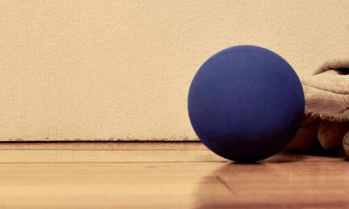 blue handball on the court basic equipment for handball