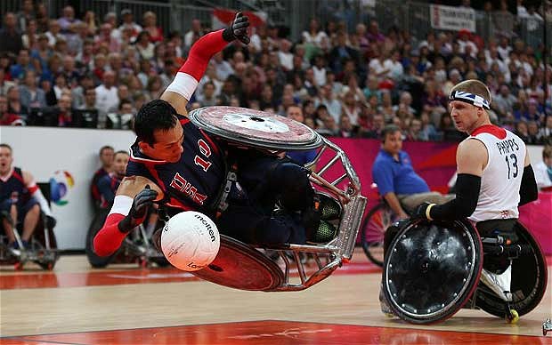 wheelchair rugby ball equipment tough flexible leather bladder on inside